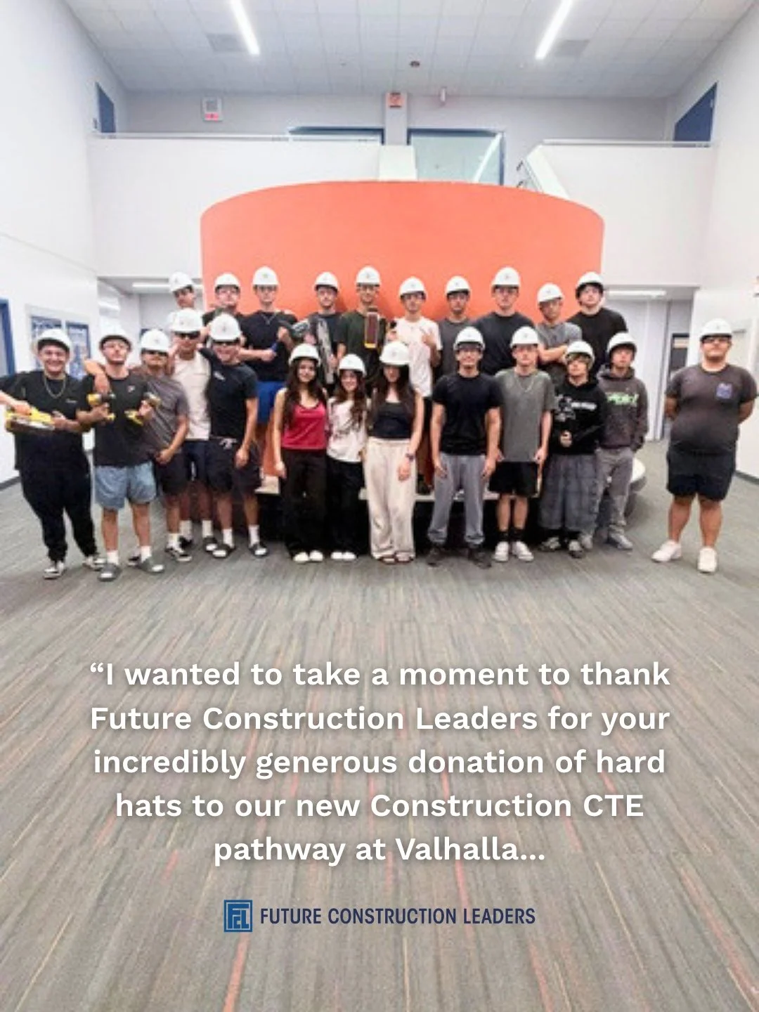 We love making an impact! Thanks to our FCL Camp Teen Girls program supporters we were able to provide the Valhalla High School Construction program kids protective gear for their school projects. Scroll through to read this heartwarming quote from t