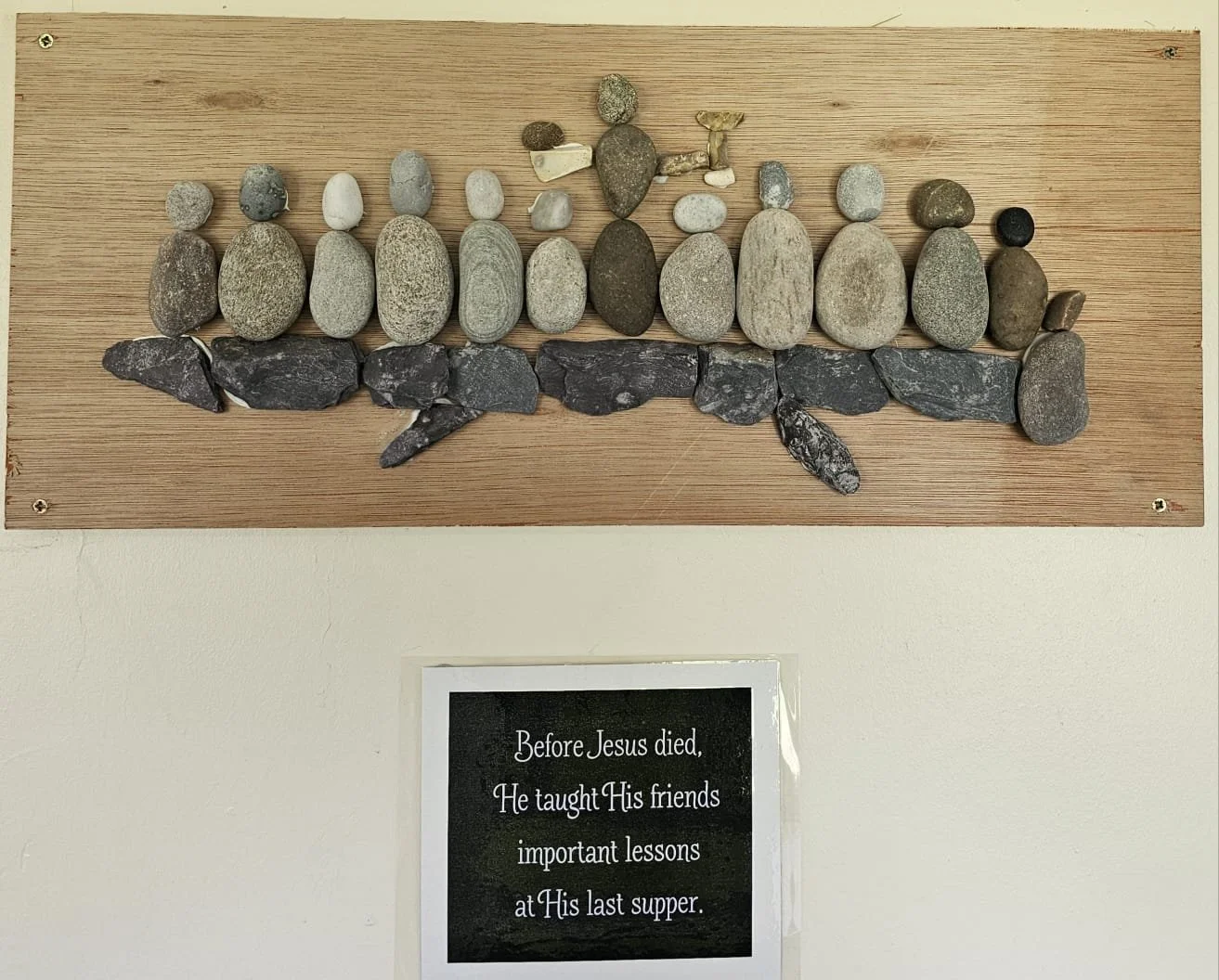 Overleigh St Mary’s CE Primary School follow the Easter Story with a Pilgrim Trail made with Pebbles