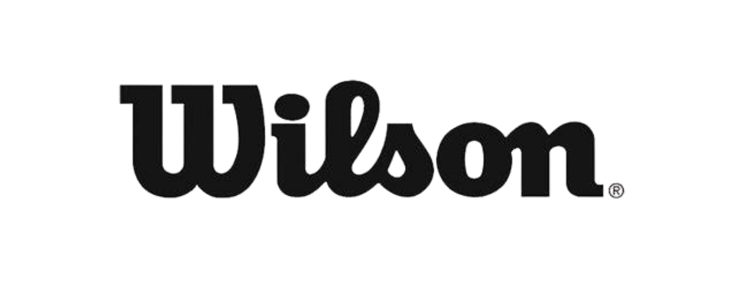 Wilson logo in black letters with purple registered trademark symbol