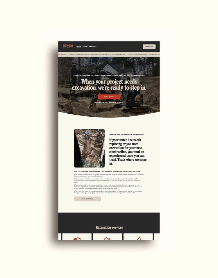 H&M Excavation Website