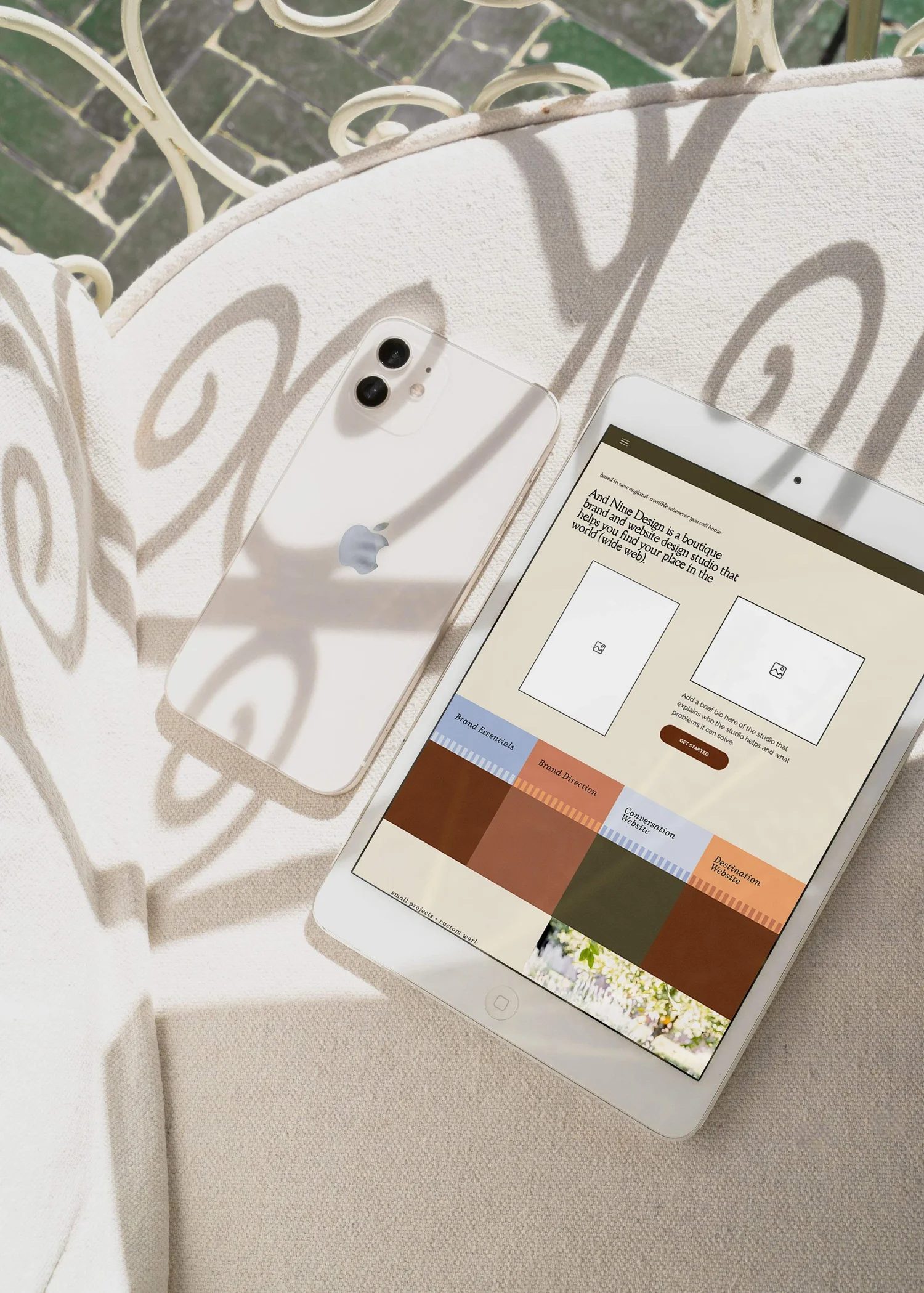 Yoga studio launch page displayed in a website mockup