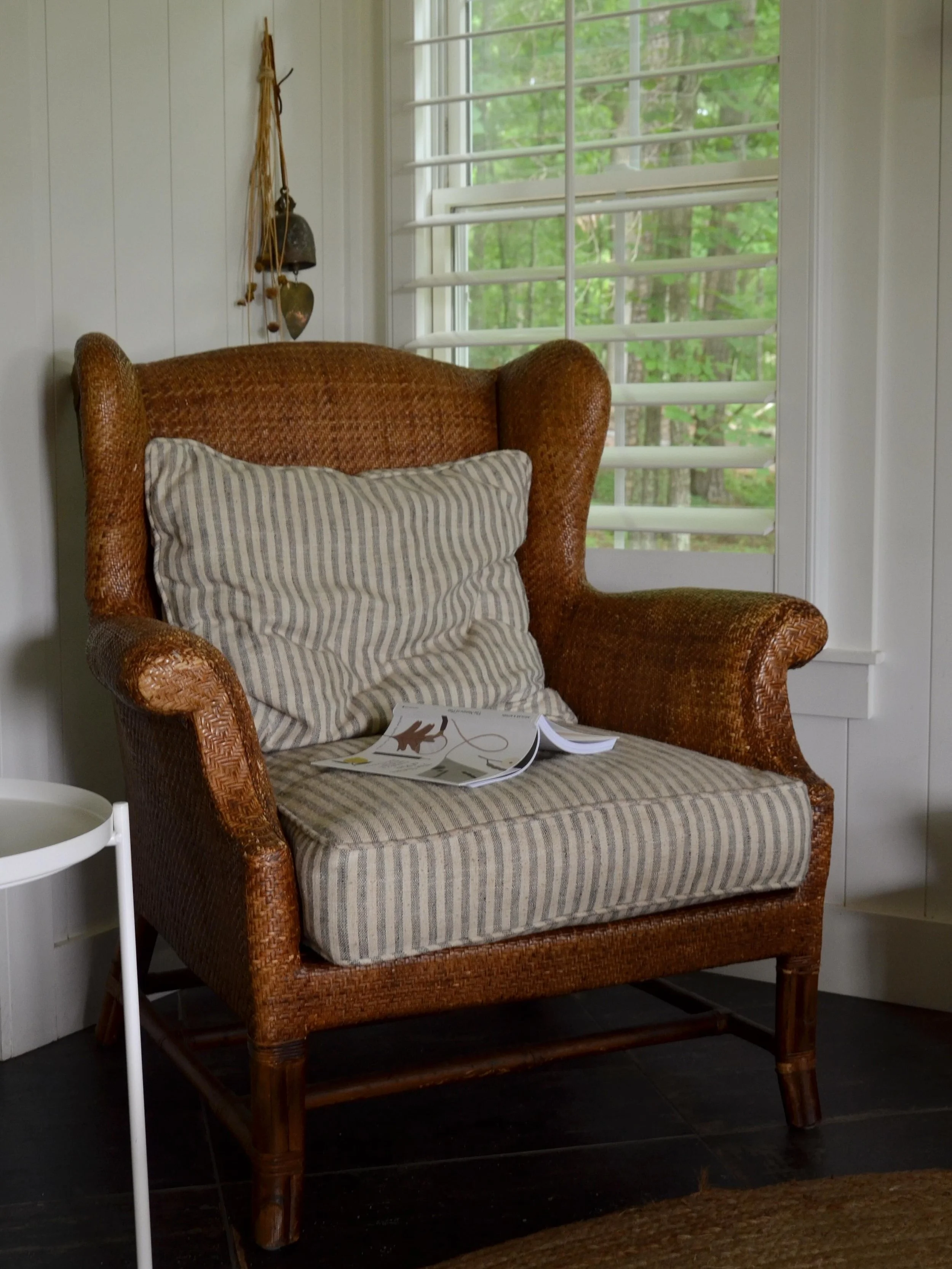 A light-filled corner in the Black Fern cottage made for rest.