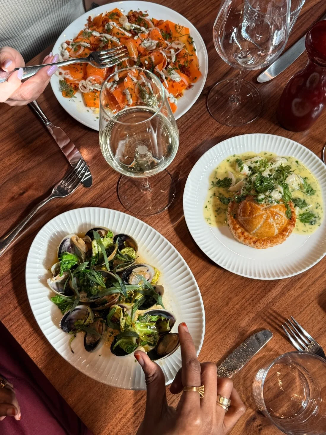 Spring, plated. Bright, crisp, and just a little indulgent.
What we&rsquo;re loving across USHG right now:
&nbsp;&bull; Smoked Carrot Carpaccio &bull; Clams Marini&egrave;re &bull; Potato Pithivier with jumbo lump crab @unionsquarecafe 
&bull; Ricott