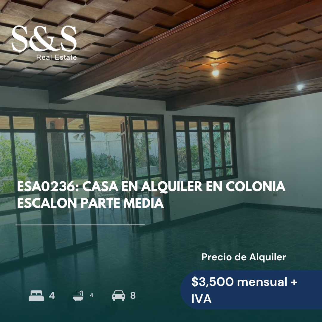 ESA0236 - Casa en Alquiler en Colonia Escalón Parte Media