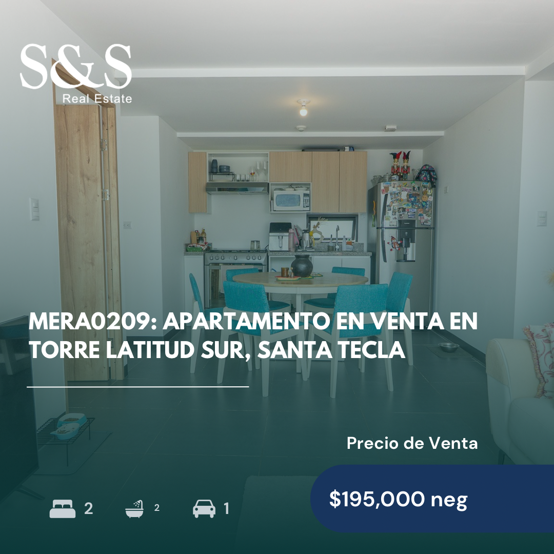 MERA0209 - Apartamento en Venta en Torre Latitud Sur, Santa Tecla