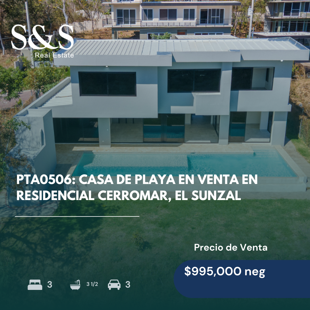 PTA0506: Casa de Playa en Venta en Residencial Cerromar, El Sunzal