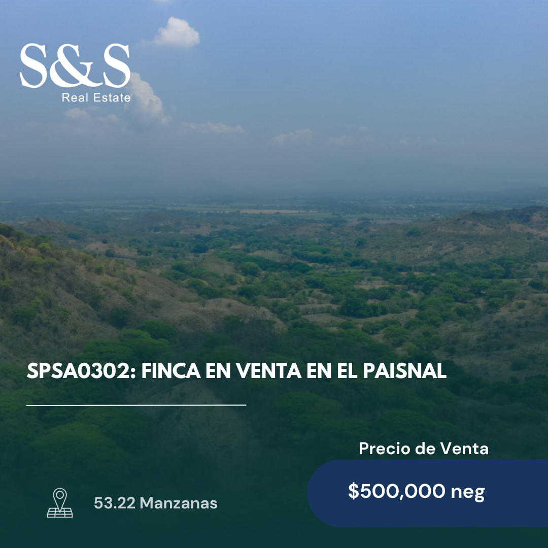 SPSA0302 - Finca en venta en El Paisnal, Depto San Salvador