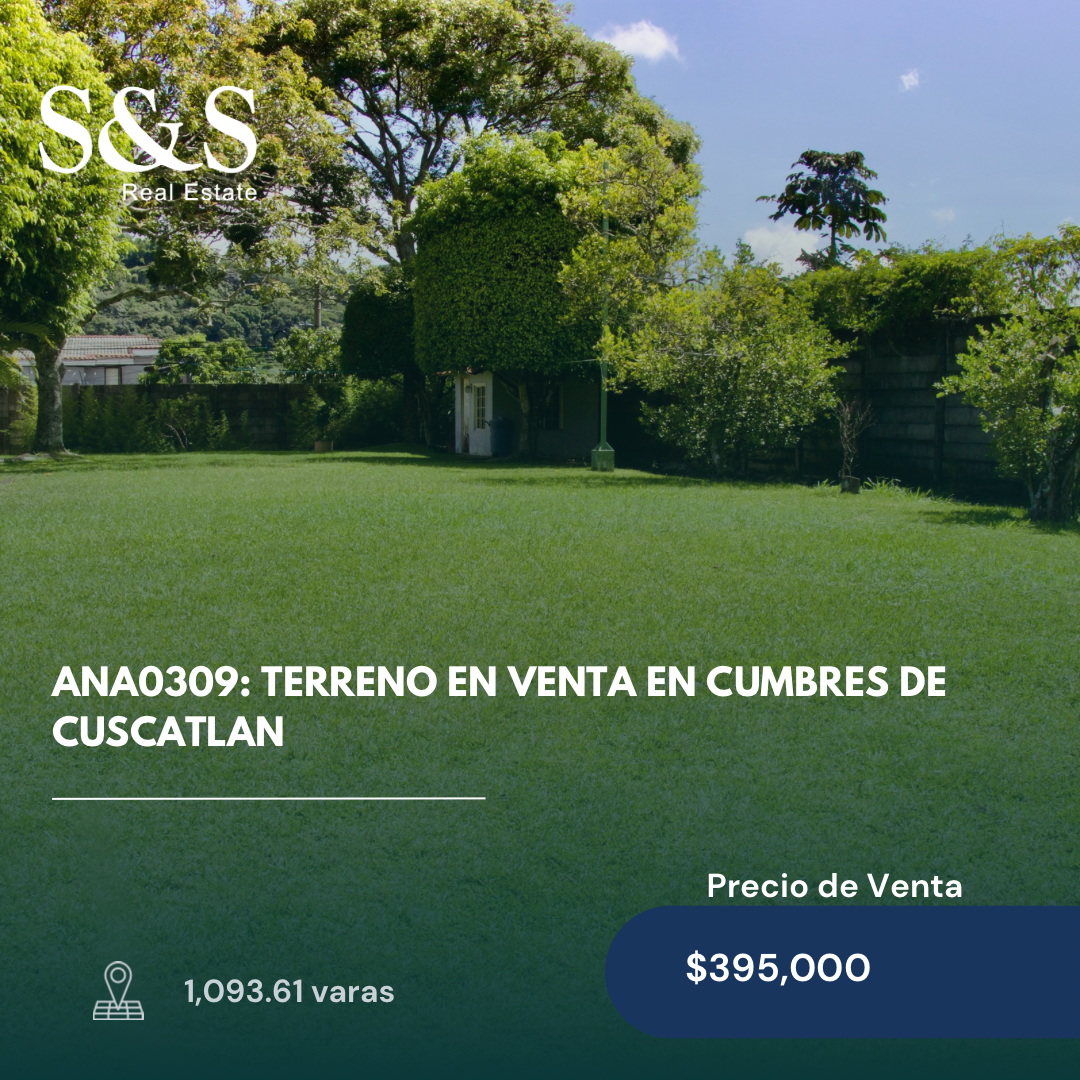 ANA0309 - Terreno en Venta en Cumbres de Cuscatlán