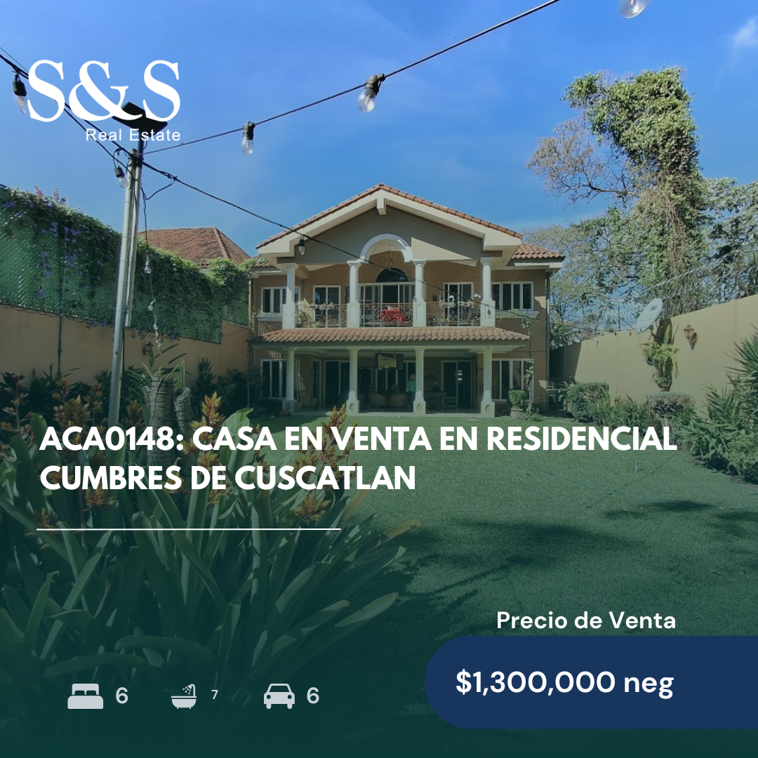 ACA0148 - Casa en Alquiler en Venta en Residencial Cumbres de Cuscatlán
