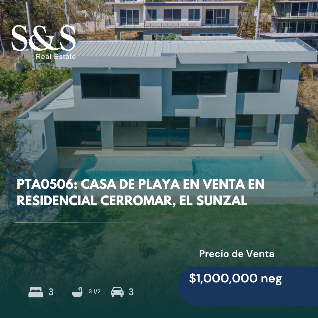 PTA0506: Casa de Playa en Venta en Residencial Cerromar, El Sunzal