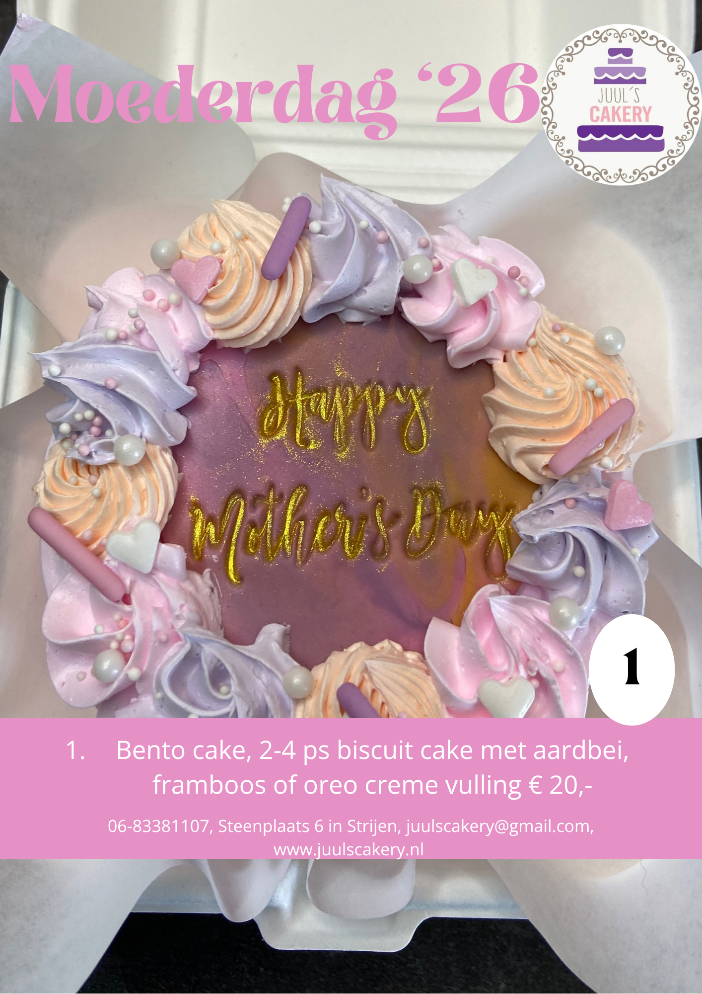 Moederdag bento cake