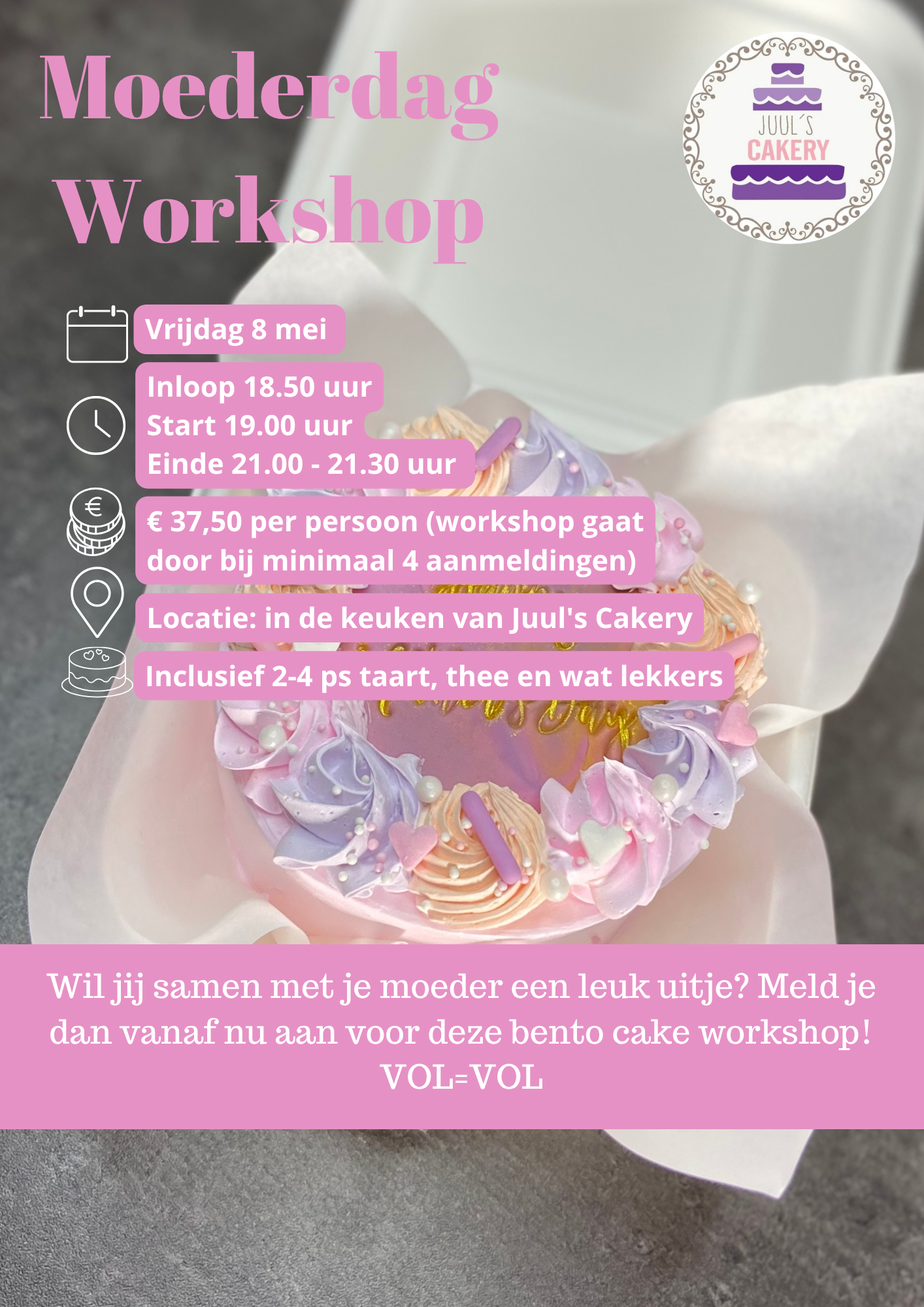 Moederdag bento cake workshop