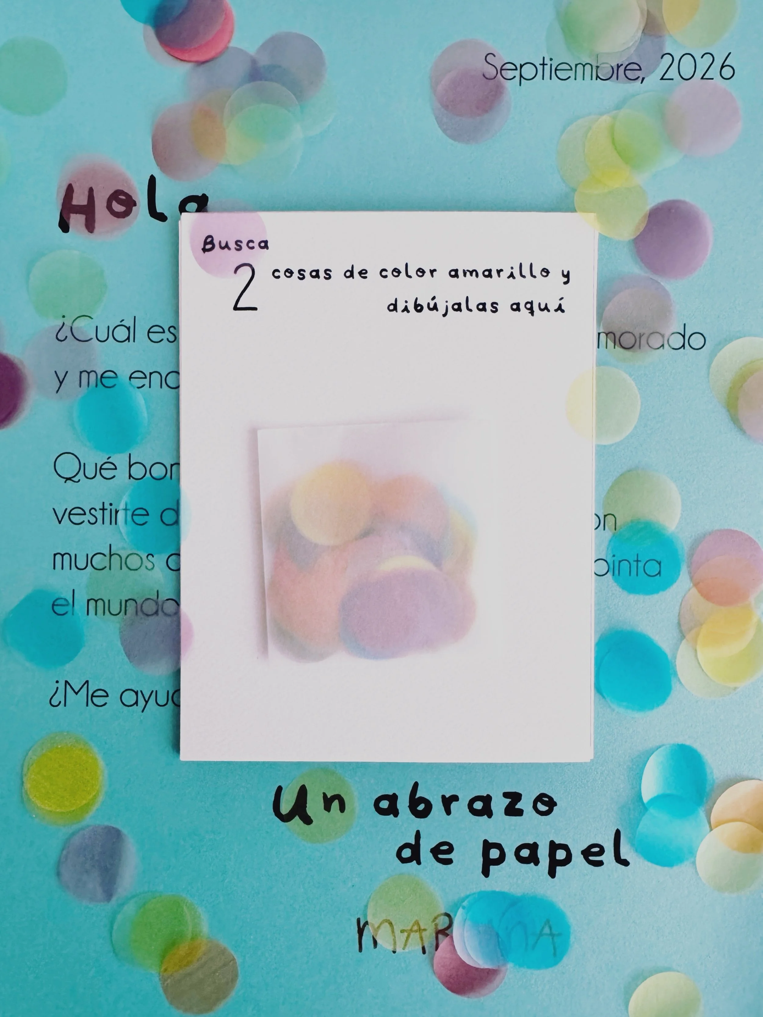 Esta fue la primera carta del Correo Confetti, porque obvio ten&iacute;a que inaugurar este proyecto con confetti.

Este es un club de cartas para infancias con el objetivo de que aprendan y disfruten de la magia de recibir cartas f&iacute;sicas ✉️✨
