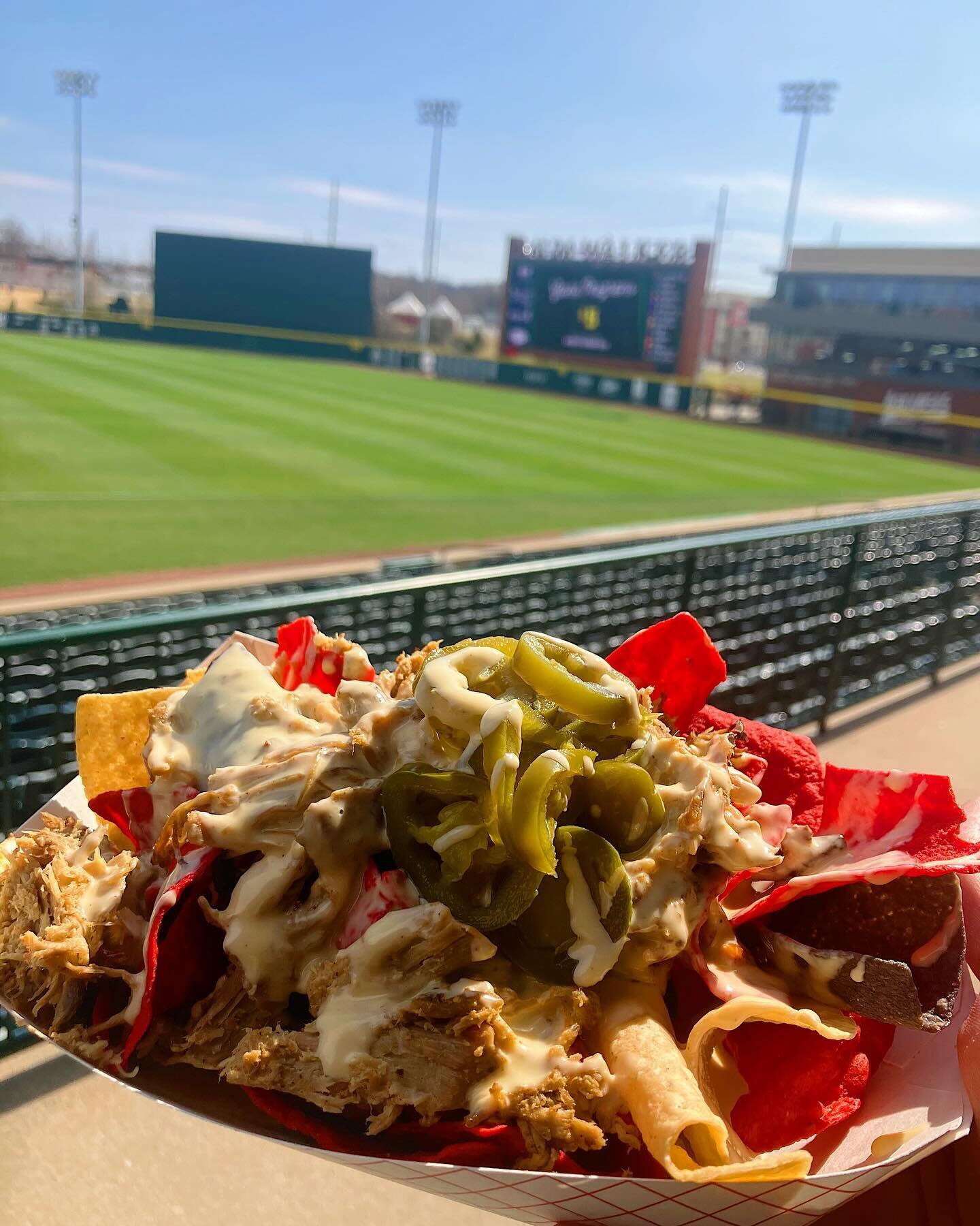 Finish your weekend off right at Baum Stadium! Top it off with your favorite pulled pork fry or nacho!😁 You won&rsquo;t be disappointed!