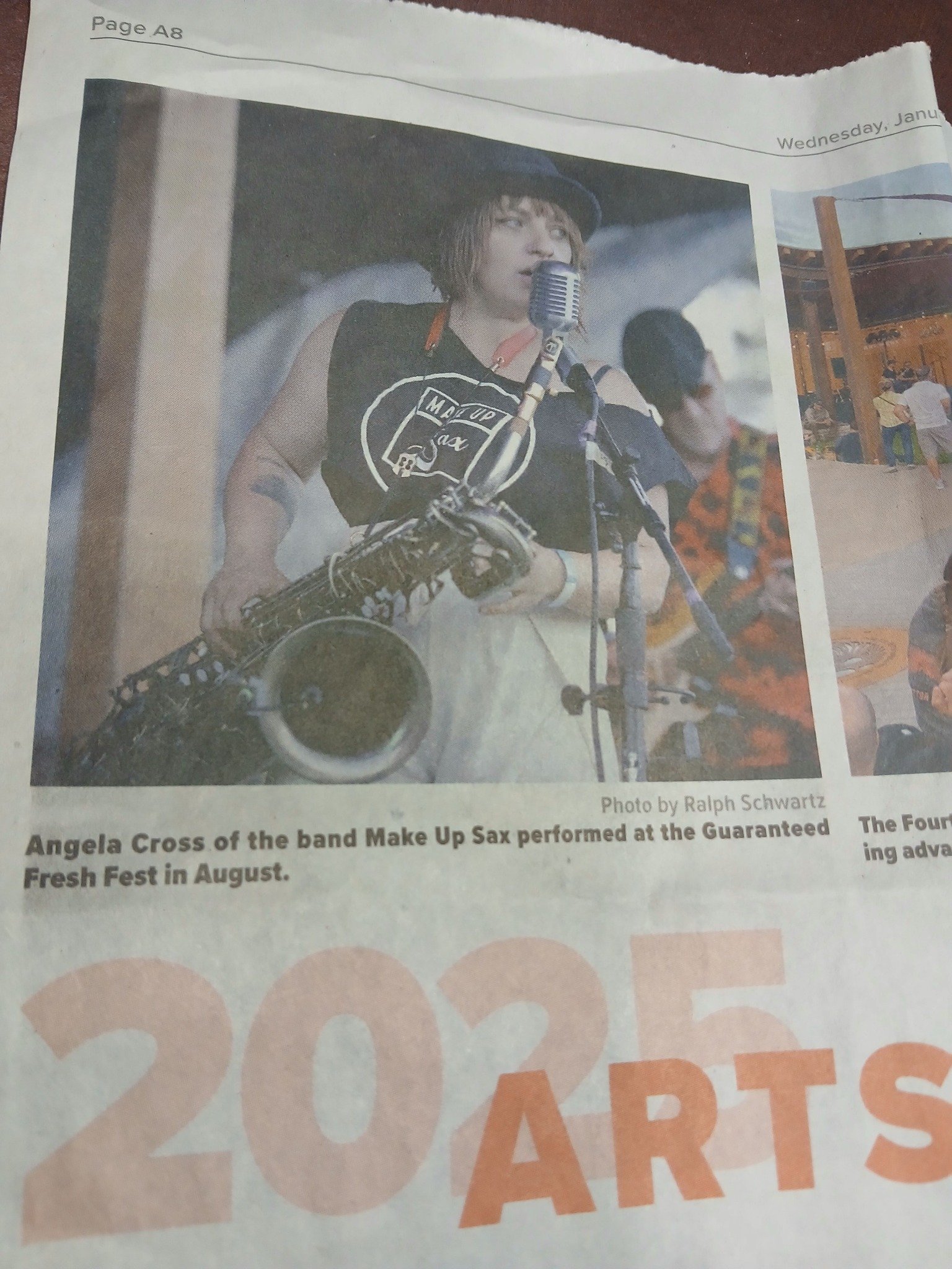 Nice to see Methow Valley News give @make_up_sax and Guaranteed Fresh Fest a shout out in their 2025 Arts In Review story earlier this month!!! 😁

#guaranteedfreshfest 
#makeupsax 
#MethowValleyNews