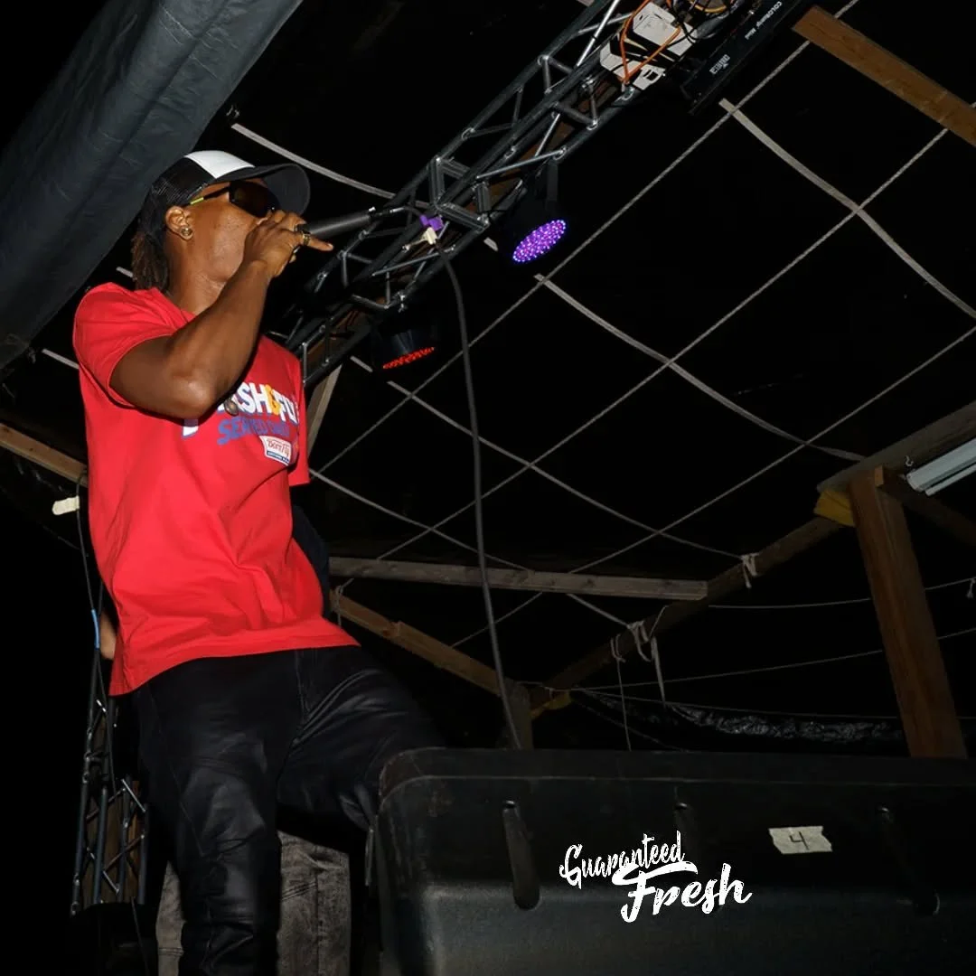 Mr. @weswil_music ...firespitter at work. Born performer. 

Photo by @mylesjoseph_inc

#guaranteedfreshfest2025