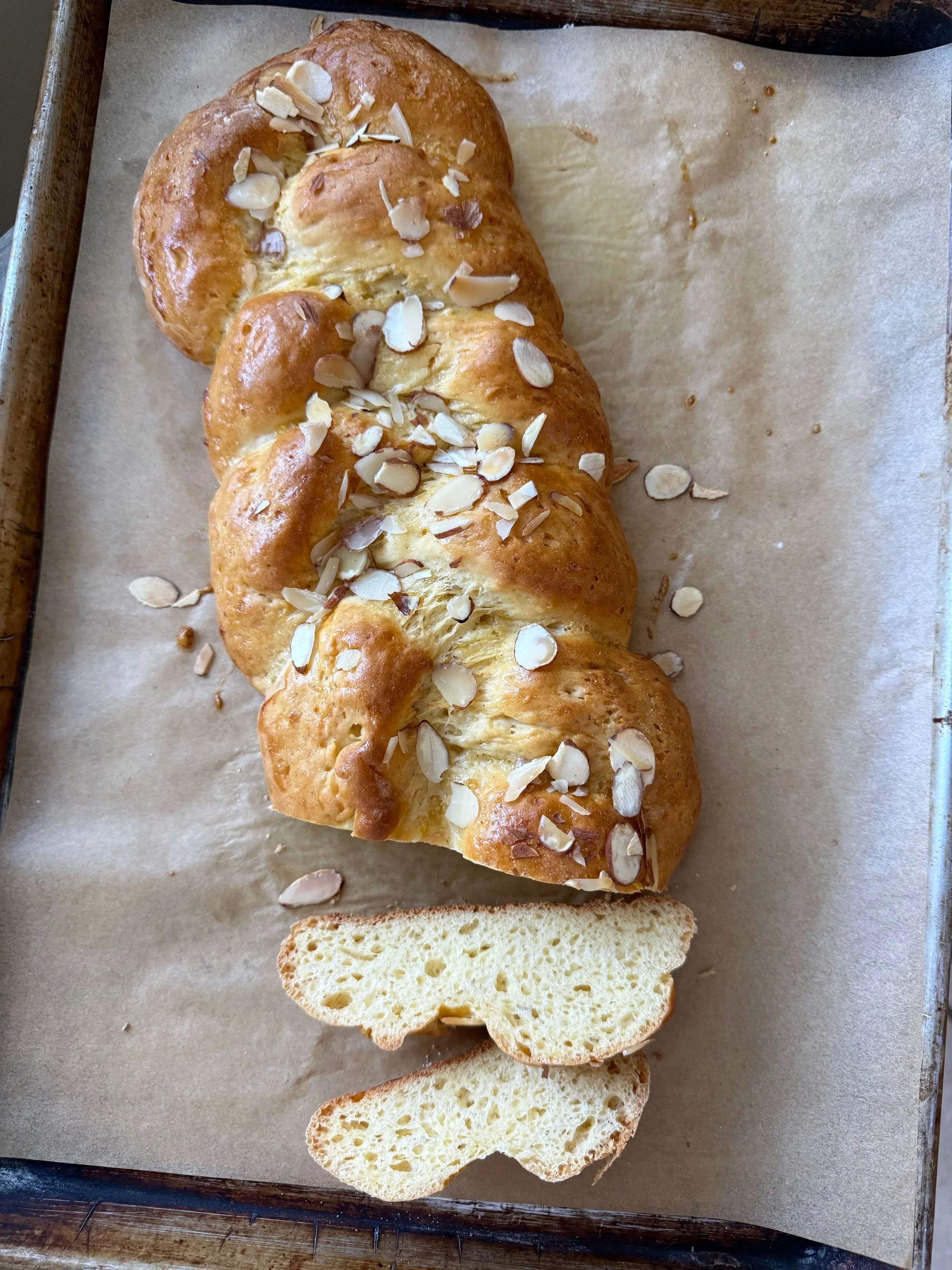 Tsoureki, gluten and dairy free greek pascha bread