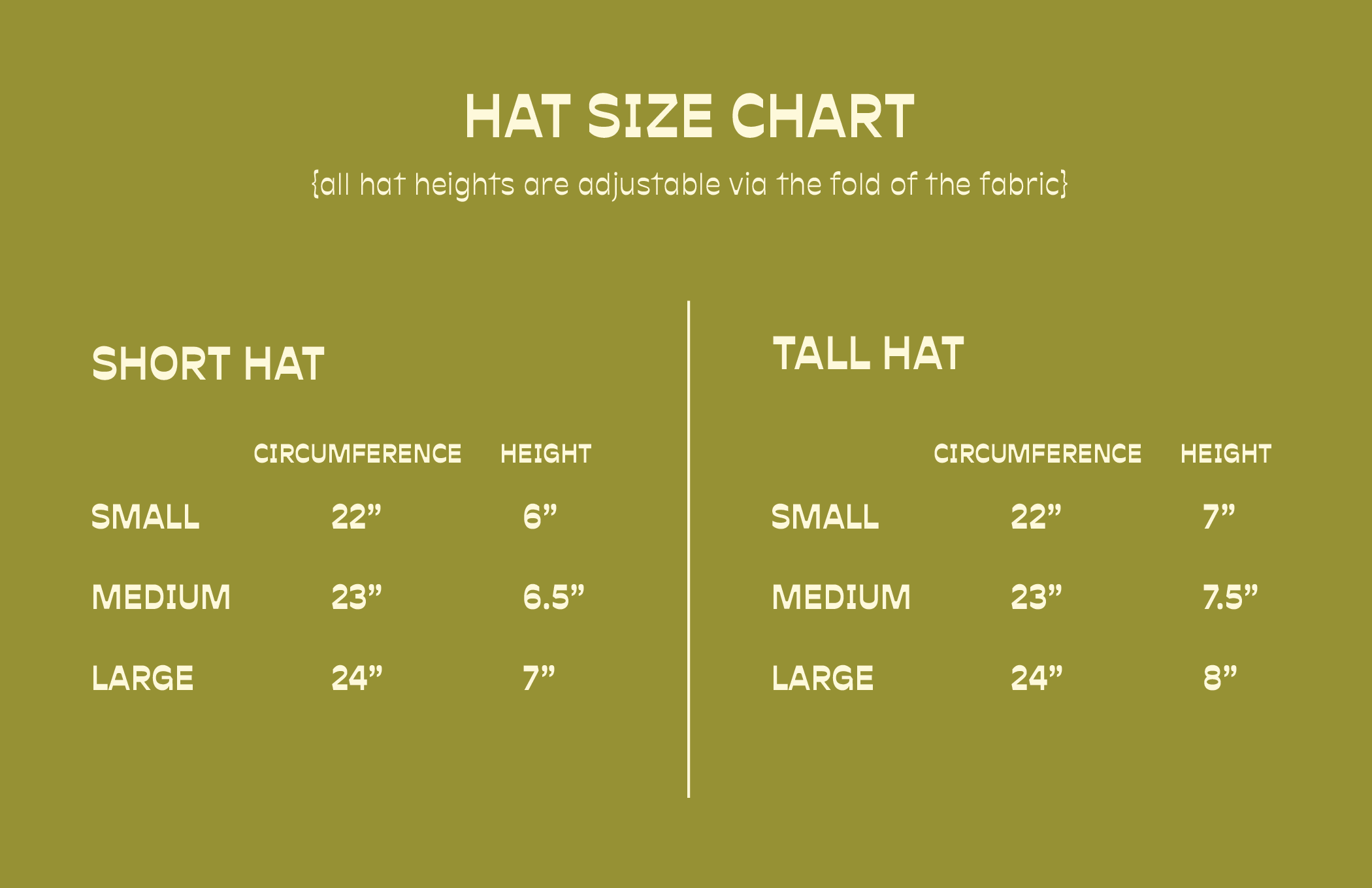 Size Chart — Tidewater Fleece Co