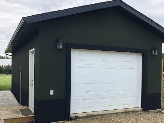 stone coated garage exterior
