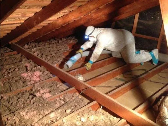 removing old insulation from attic