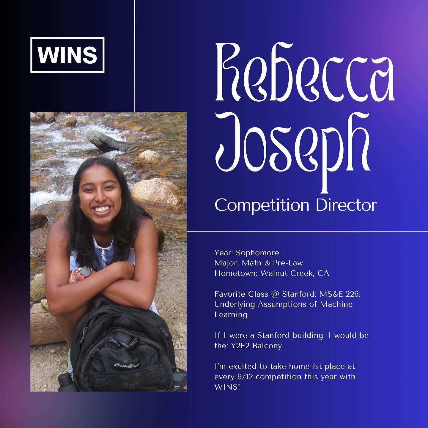 This week we&rsquo;ll be featuring our WINS board!!! First up we have Rebecca, our competition director💜