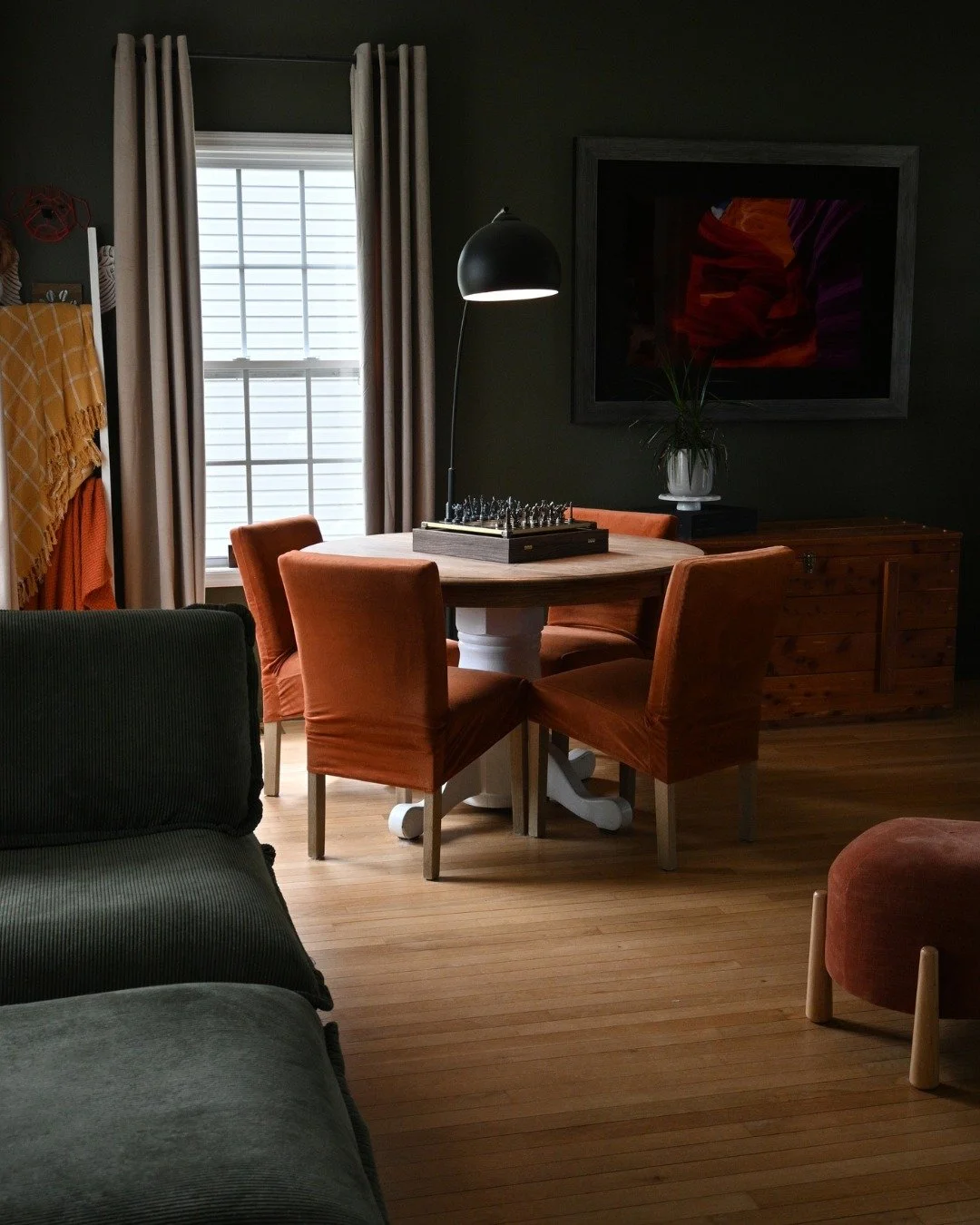 The perfect cozy nook for family nights in the fall. 🍂

When you move into an old home, a blank canvas can be overwhelming. We worked around existing architecture, original flooring, and natural light to create a living room made for gathering. This