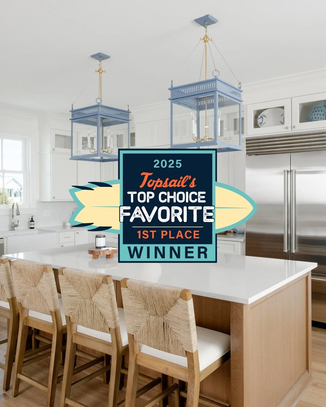 We are honored and so thankful to take home 2 Topsail&rsquo;s Top Choice awards this year!

🥇 Favorite Home Maintenance/Installation Service
🥈Favorite Kitchen/Flooring Service

It is an honor to design spaces in custom home builds and remodels acro