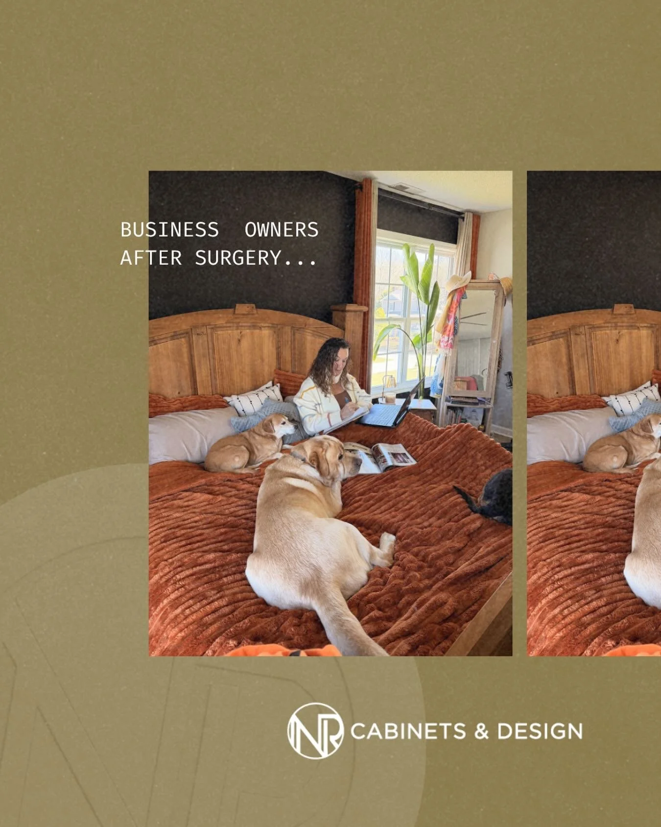 Business owners after surgery&hellip; taking it easy(ish).

Recovery looks a little different when you care deeply about your clients and the work you do. Checking in, staying connected, and keeping projects on track &mdash; even from bed!

#smallbus