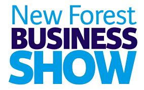 New Forest Business Show logo with blue and purple text