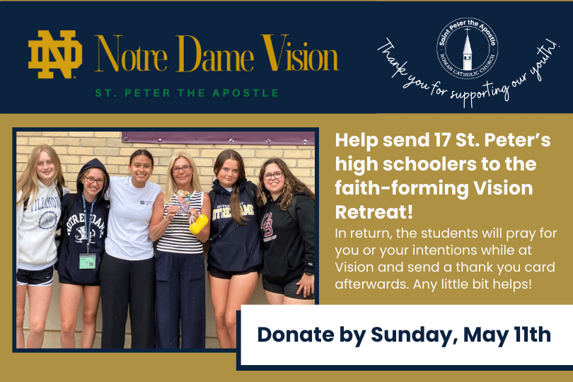 Support a St. Peter's High Schooler at Vision 2025 (Donate by May 11th)