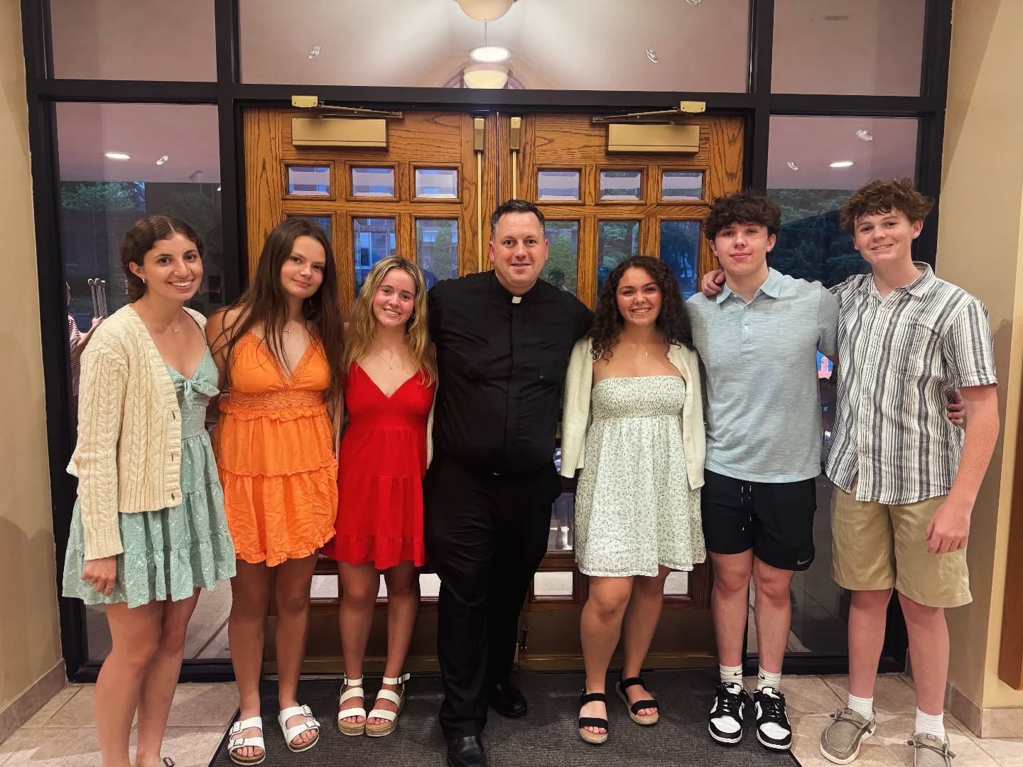 Last night&rsquo;s Youth Group BBQ was such a great time! 🎉 We shared laughs, good grub (shoutout to the Knights of Columbus for helping with the grilling!), and a heartfelt farewell to our amazing seniors, Abby B. and Erin O. 🙌 Your presence has b