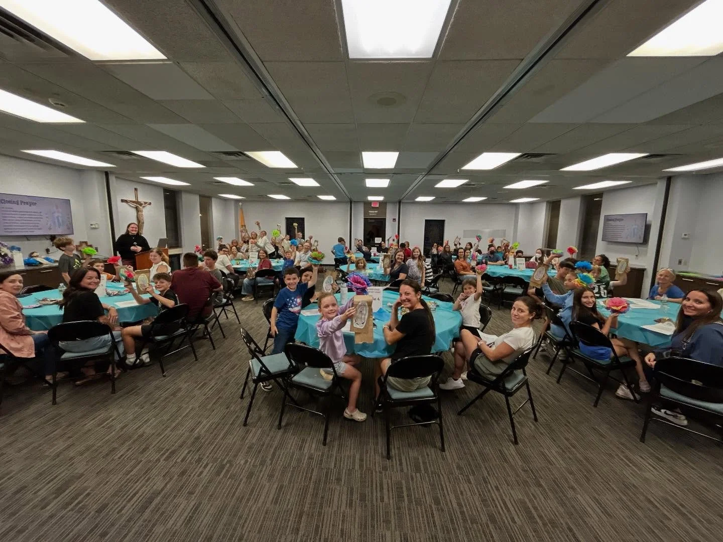 We had our first Family Faith GIFT Event of the year this past Monday! Families gathered together to learn about three famous Marian apparitions &mdash; Our Lady of Fatima, Our Lady of Lourdes, and our Lady of Guadalupe. 

Each family also made a pap
