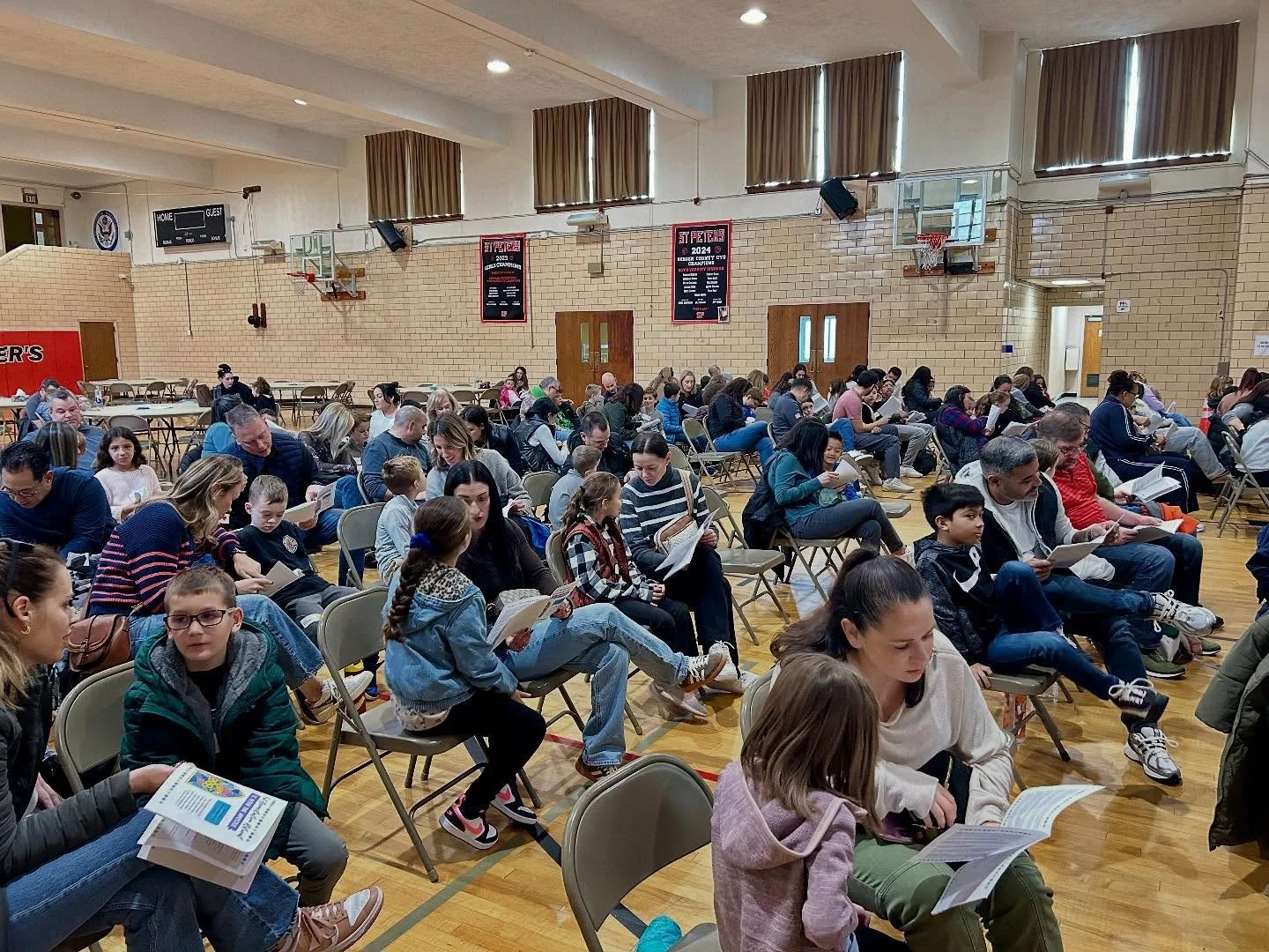 This past weekend, our 70 First Penitents and their parents gathered together for a retreat as the children journey towards their First Reconciliation. 

Led by Echo Apprentice Hannah Schmitz, the parents and children went through a forgiveness exerc