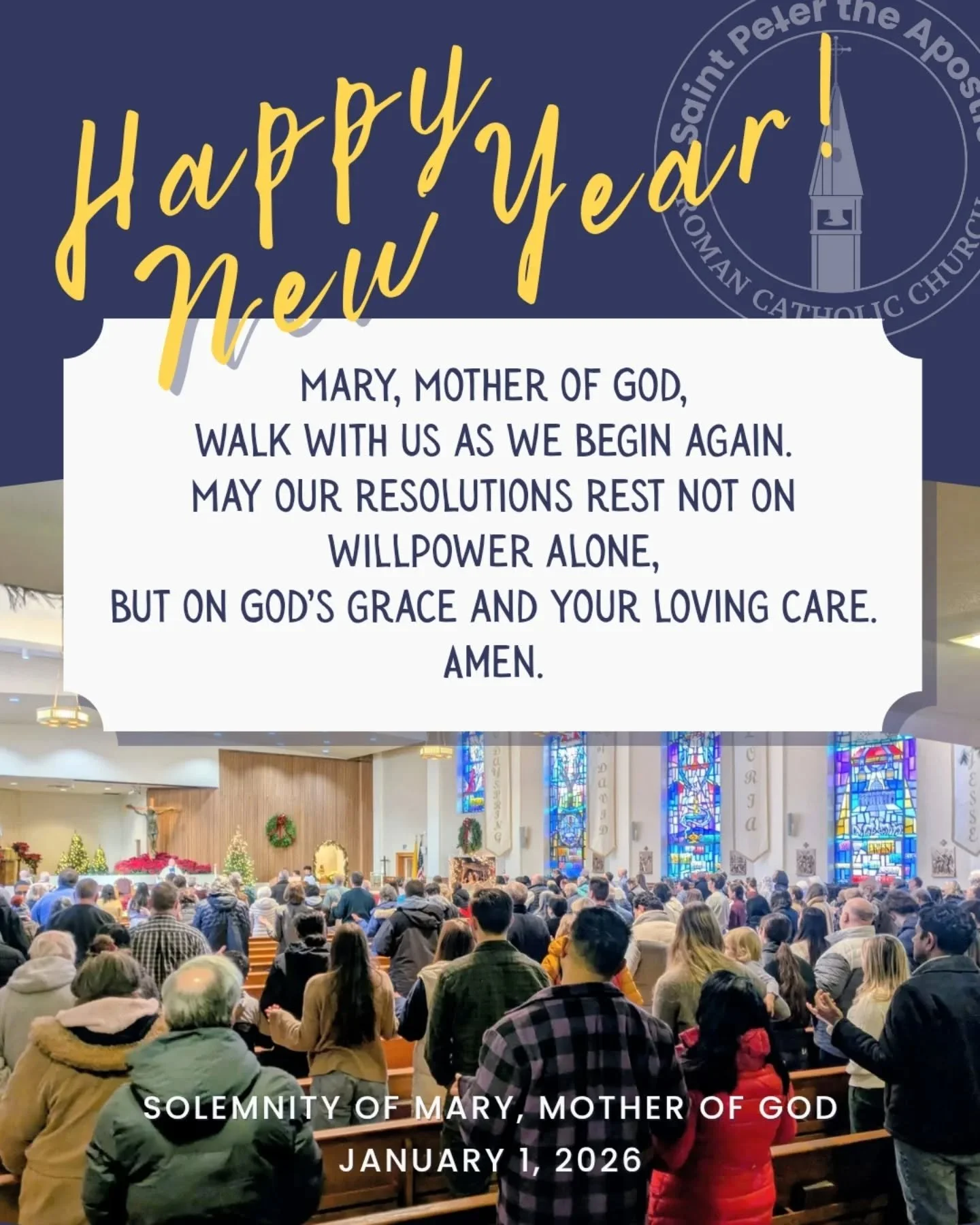 Happy New Year! Beginning 2026 together at Mass this morning was the best. Wishing you a happy, healthy, and grace-filled year ahead. God bless you all!

#NewYear #2026 #MaryMotherOfGod #HolyDay #stpetersre