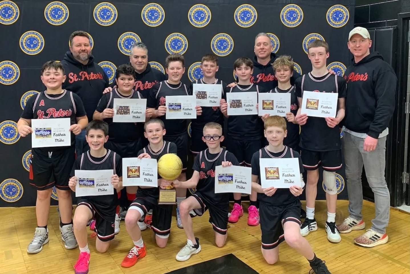 Let's hear it for our CYO Basketball athletes who all just completed another wonderful season! Well done, kids and coaches! 👏👏👏 

We also want to highlight this 6th Grade Boys group who had dedicated their season to Fr. Mike Sheehan, pictured here