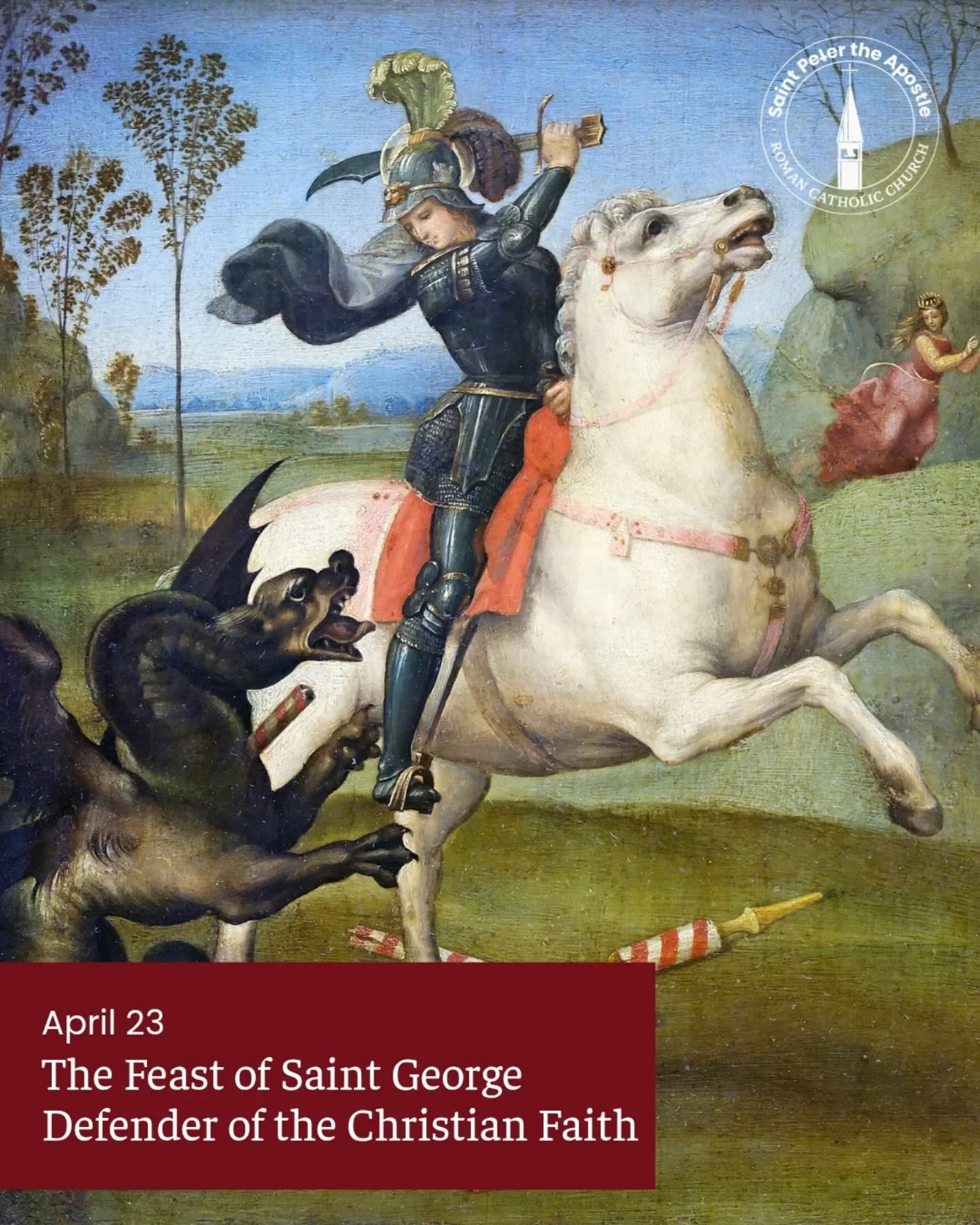 Today we celebrate the Feast of Saint George, Defender of the Christian Faith! What dragons in our own lives might he inspire us to slay today?

#saintgeorge #Catholics #Saints #DragonSlaying