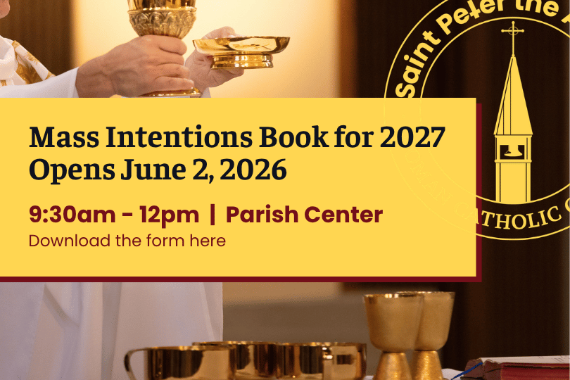 Mass Intention Book for 2027 Opens