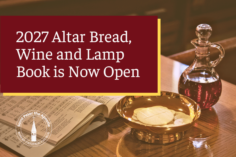 2027 Altar Bread, Wine and Lamp Book is Now Open
