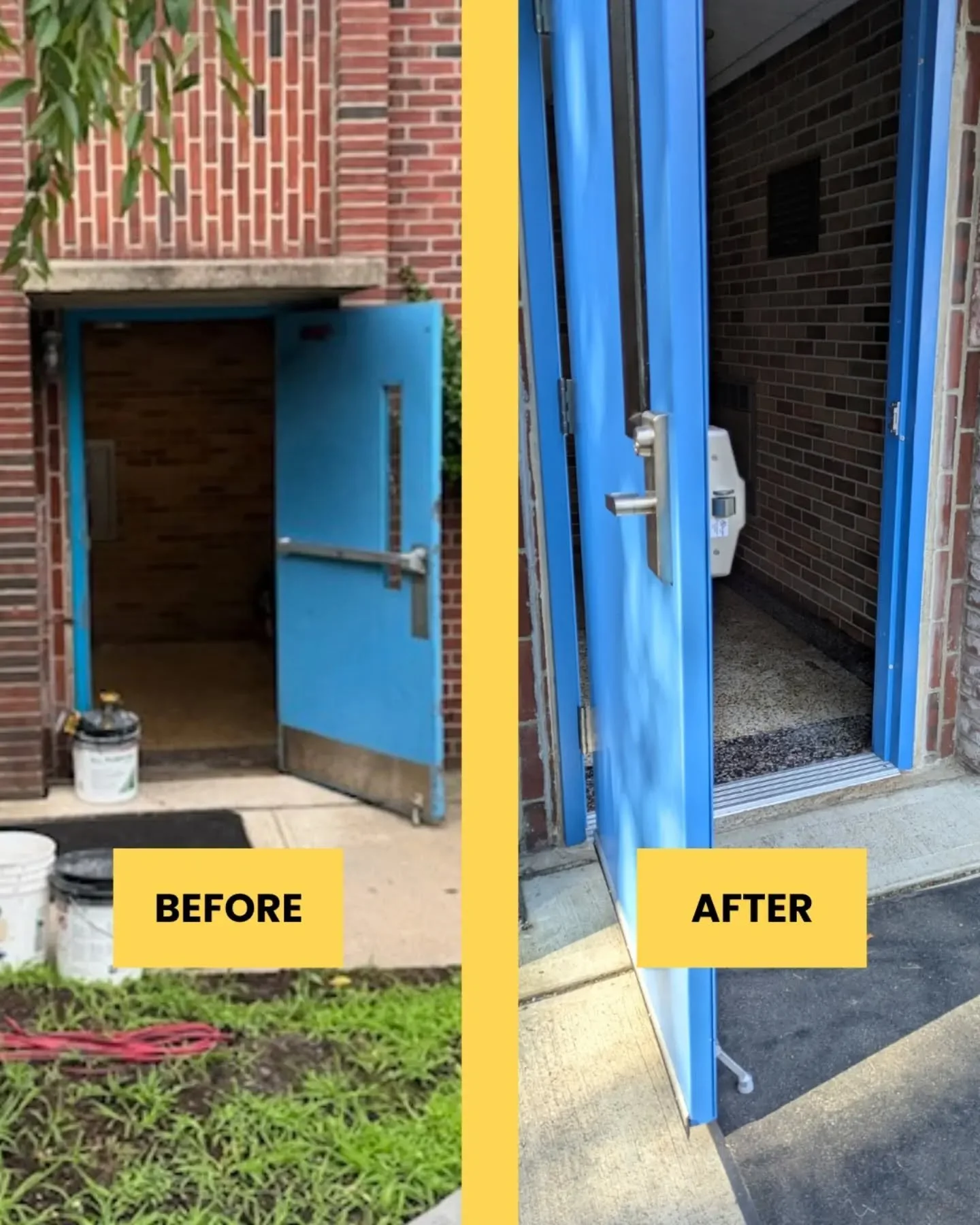 Sometimes stewardship looks like a new ministry. Sometimes it looks like a very big blue door that finally opens the right way. 😅

Thank you to parishioners Ronnie and Bonnie Z. who have generously fixed up our elevator entrance door. (This is not R