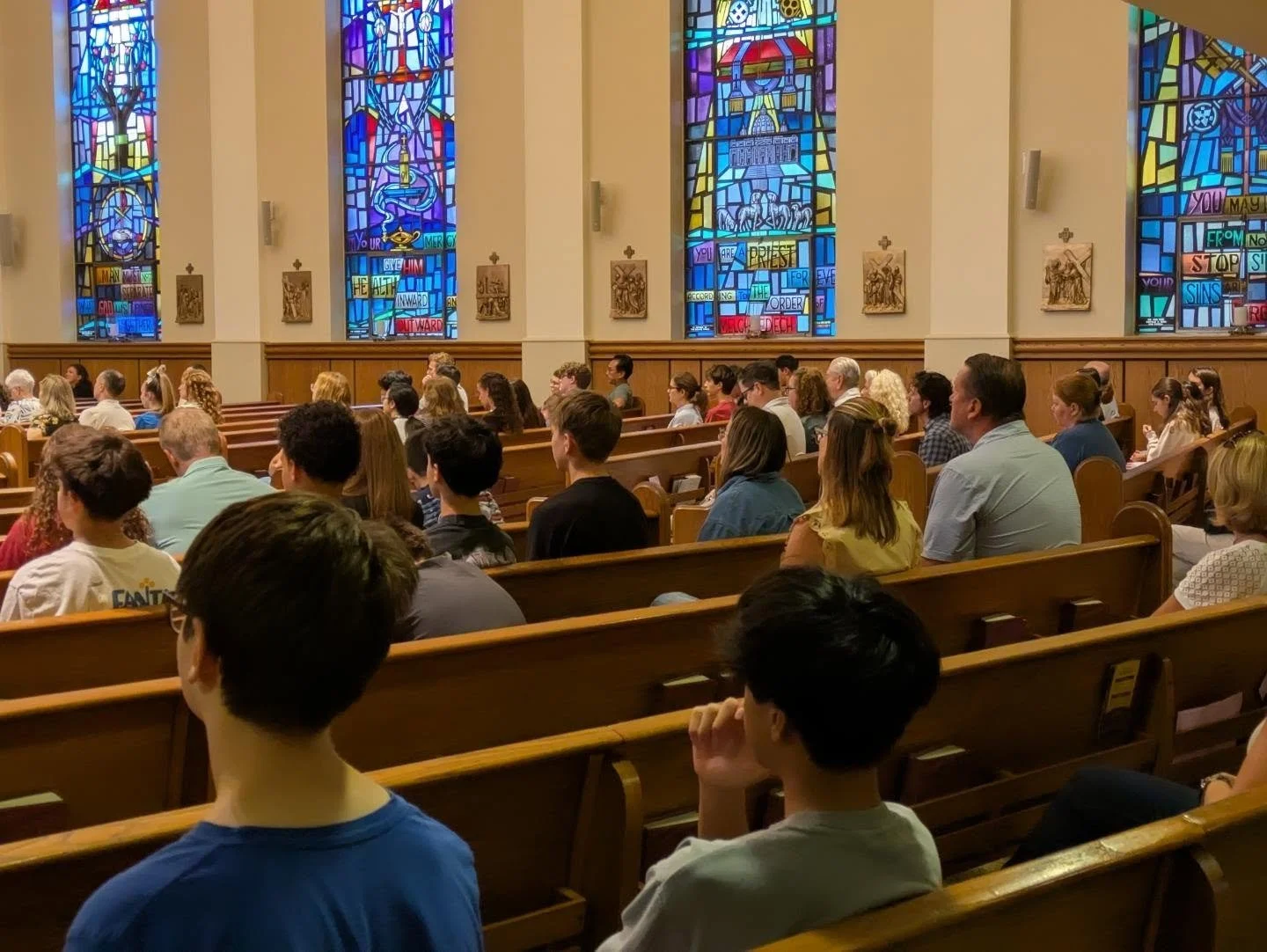 Yesterday evening we celebrated our first Monthly 6 PM Mass &mdash; a youth-led Sunday night Mass open to everyone.

With our Confirmation candidates and many of their families present, contemporary music, and a little different energy than our usual