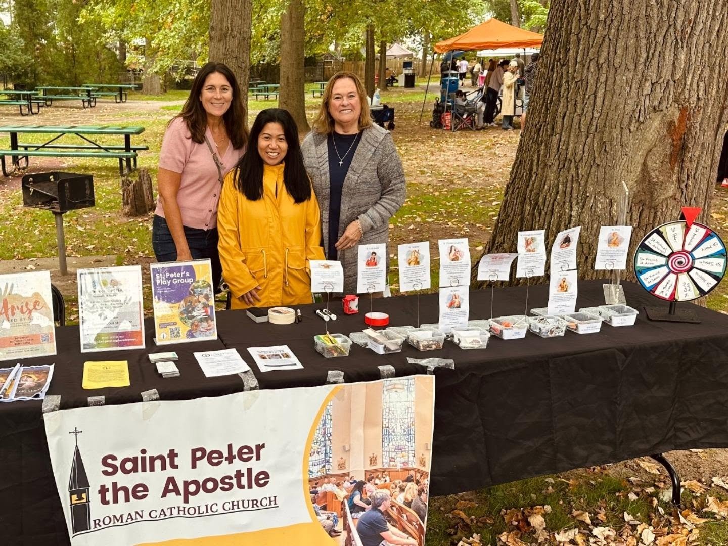 We loved connecting with our parishioners and neighbors at River Edge Day this past Sunday! Thank you to everyone who stopped by to Spin for a Saint or simply say hello, to our town&rsquo;s REC for organizing the event, and to our volunteers who show