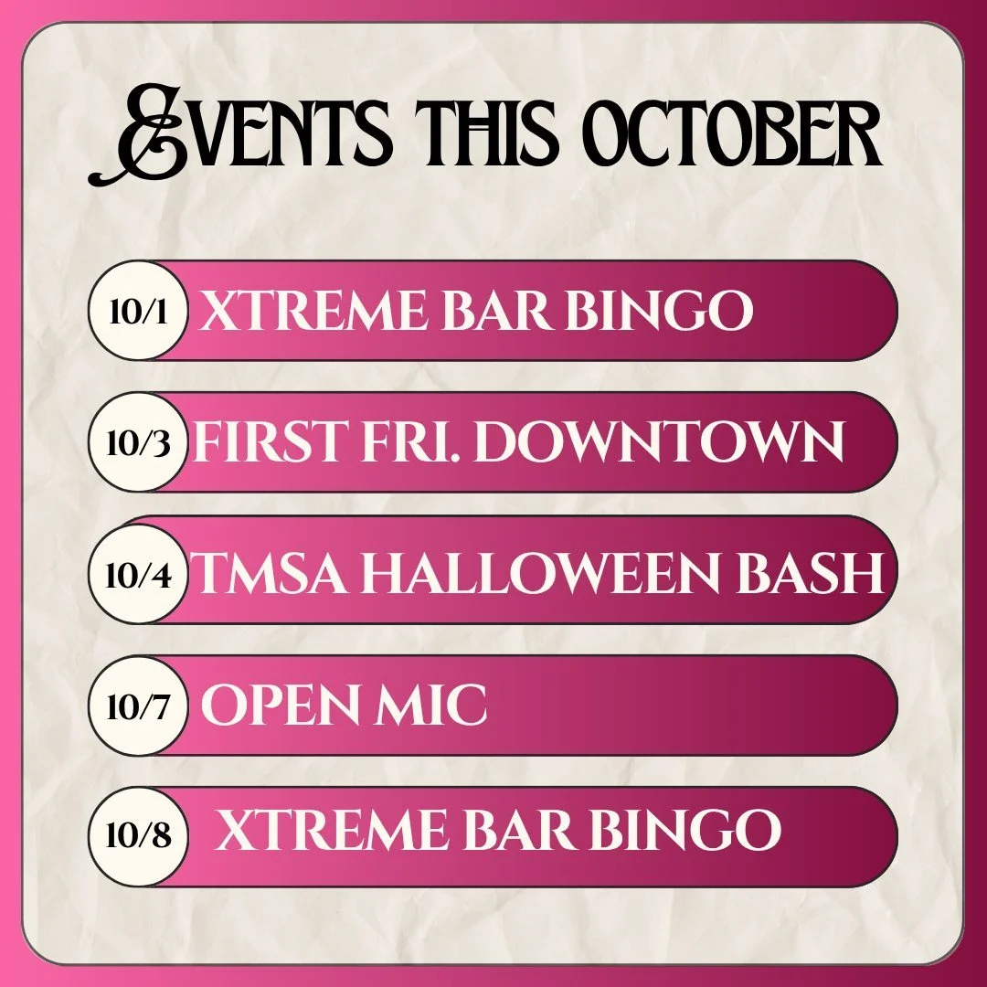 The month of October is going to be full of great music, fun and games at The Mad Tap!  Can't wait to see all of your happy shining faces there!☺️❤🍻