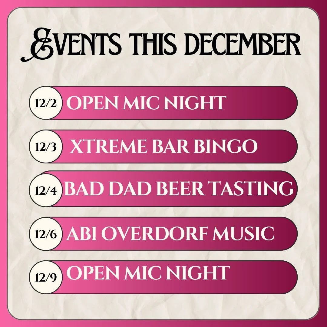 🎄❄️🎅The December calendar is jam packed and speaks for itself!  Fun, games, music, festivities, beer tastings, and lots &amp; lots of good food and holiday cocktails all month long!

We look forward to celebrating the season and our 2nd Anniversary