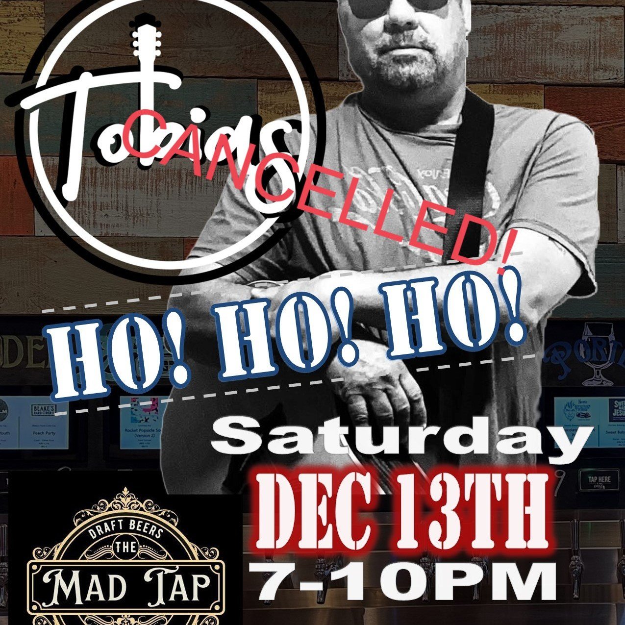 Unfortunately, our friend Tobias, has had to cancel the live music event for this evening due to Mother Nature's nature!  For his safety and the safety of his driver, we will postpone Tobias' show for now!  if you know Tobias, this is not a decision 