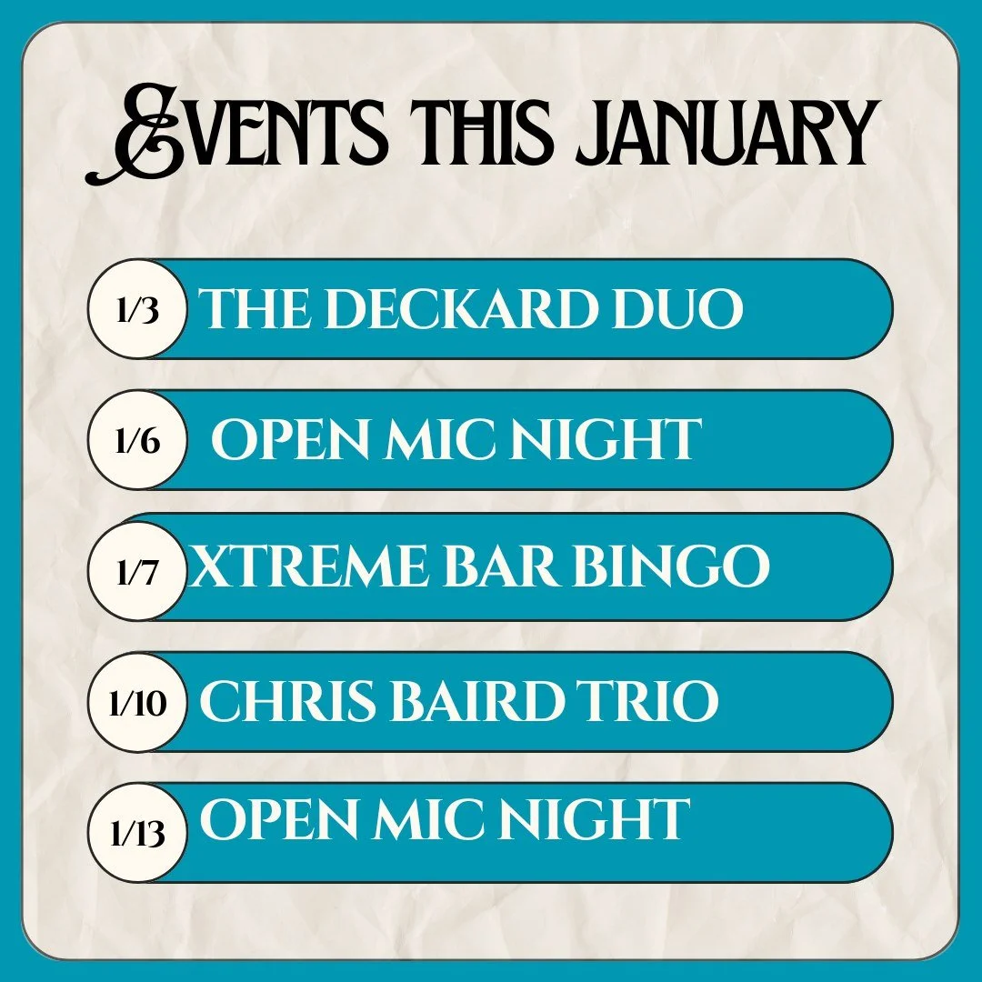🍾🥂🎉 Happy New Year everyone!  Welcome 2026 and hold my beer! 

Hears to a happy, healthy and successful year ahead! 🍻

 Our January calendar is jam packed with all of our favorite things - fun, games, beer tastings and yes, lot's of good music!  