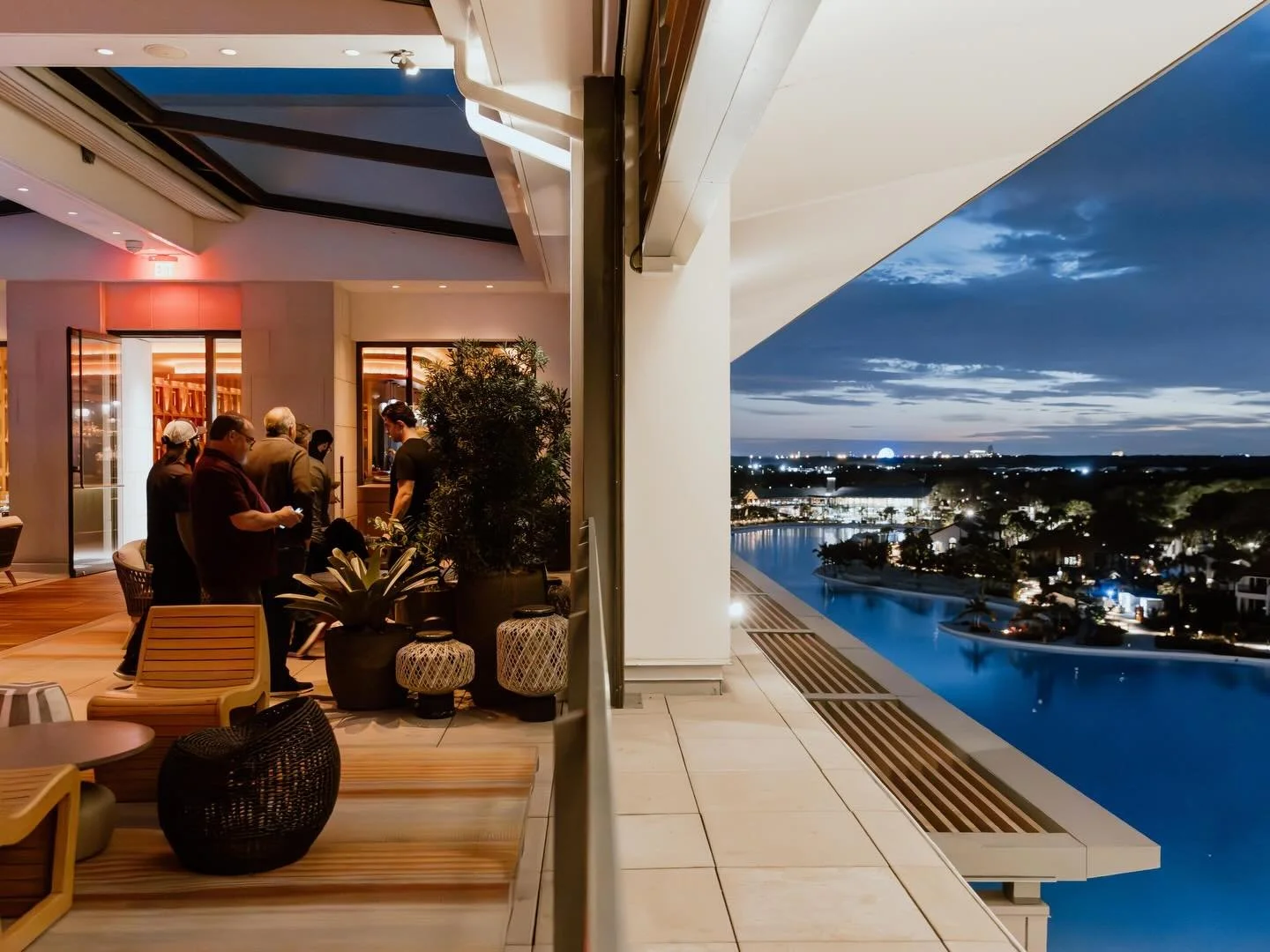 Spring feels different from up here. ✨

From our rooftop, Evermore Bay is the perfect backdrop for golden sunsets that melt into the horizon. When the evening sets, Disney&rsquo;s fireworks light up the distance, adding a little extra magic to the ev