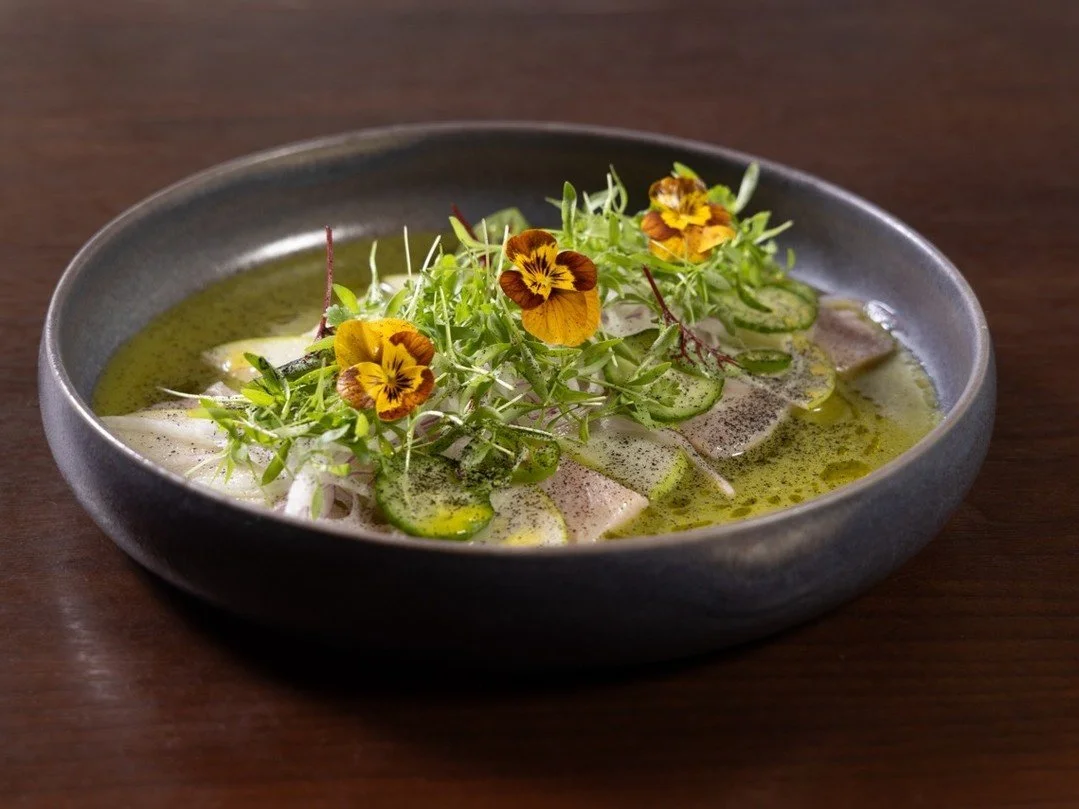A light bite, or something to share. Ceviche de Hamachi Verde pairs delicate hamachi with salsa verde, crisp green apple, cucumber, and jicama. 

A touch of serrano adds just the right amount of heat, balancing the citrus-forward, refreshing notes of