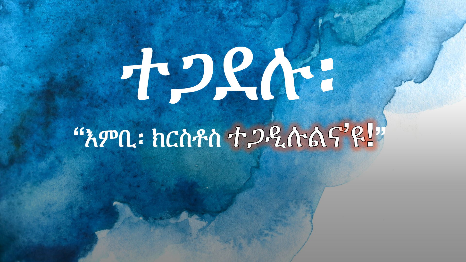 ተጋደሉ፡ “እምቢ፡ ክርስቶስ ተጋዲሉልና’ዩ!”