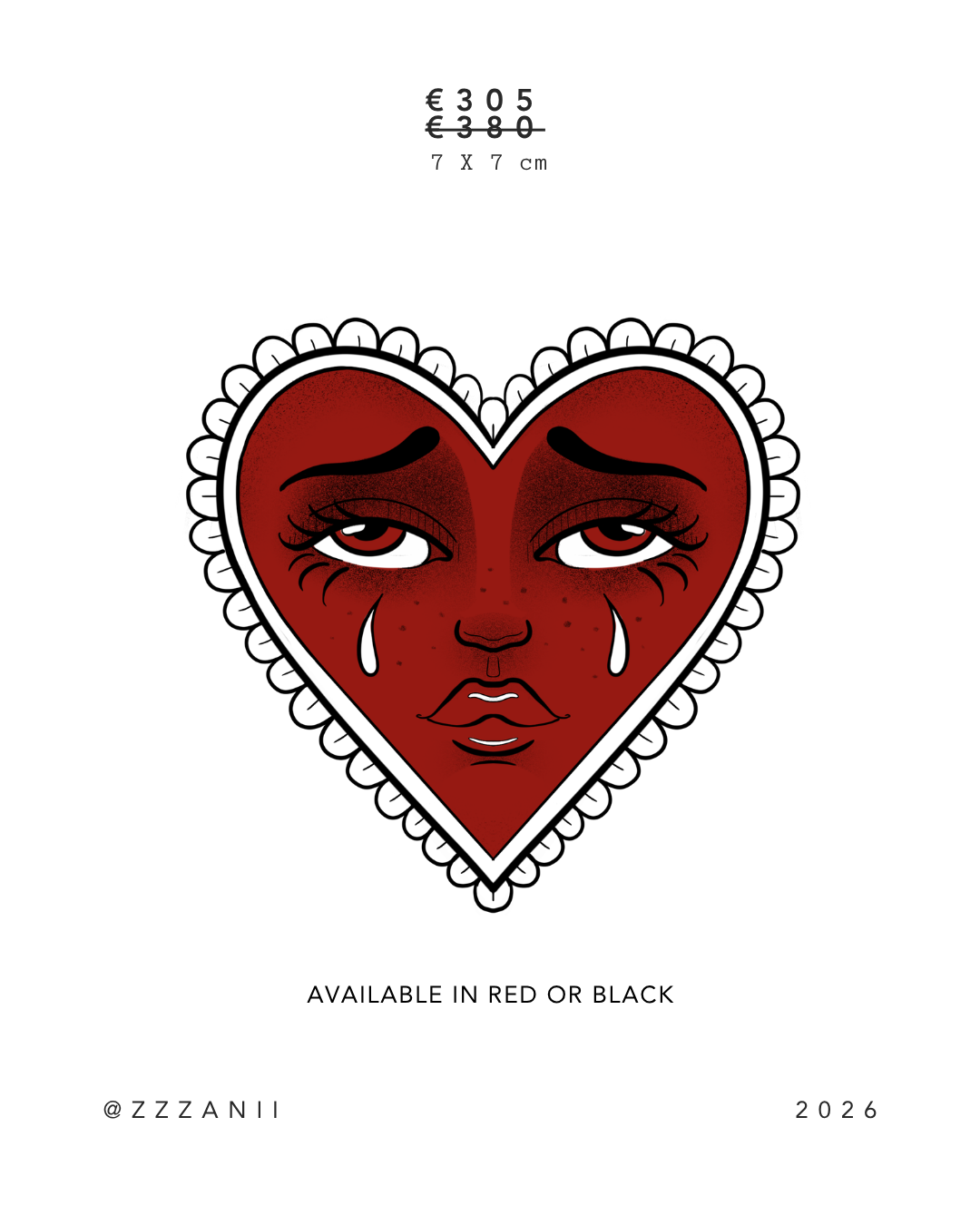 "Crying Heart" by @zzzanii | Deposit | Full price €305 (was €380)