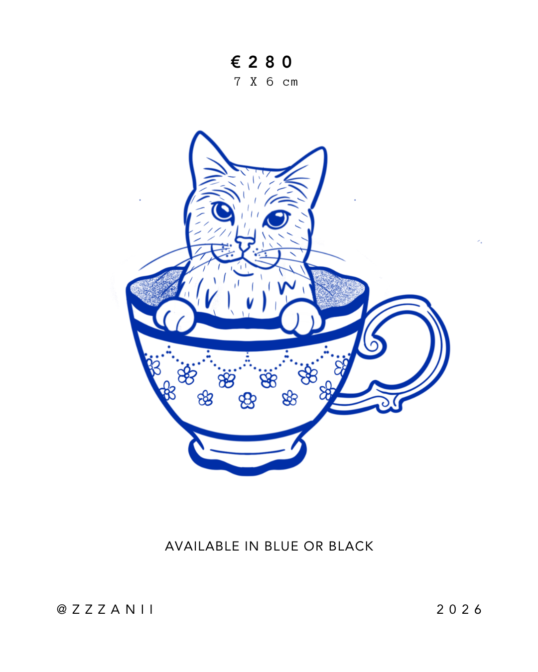 "Teacup Cat" by @zzzanii | Deposit | Full Price €220 (was €280)